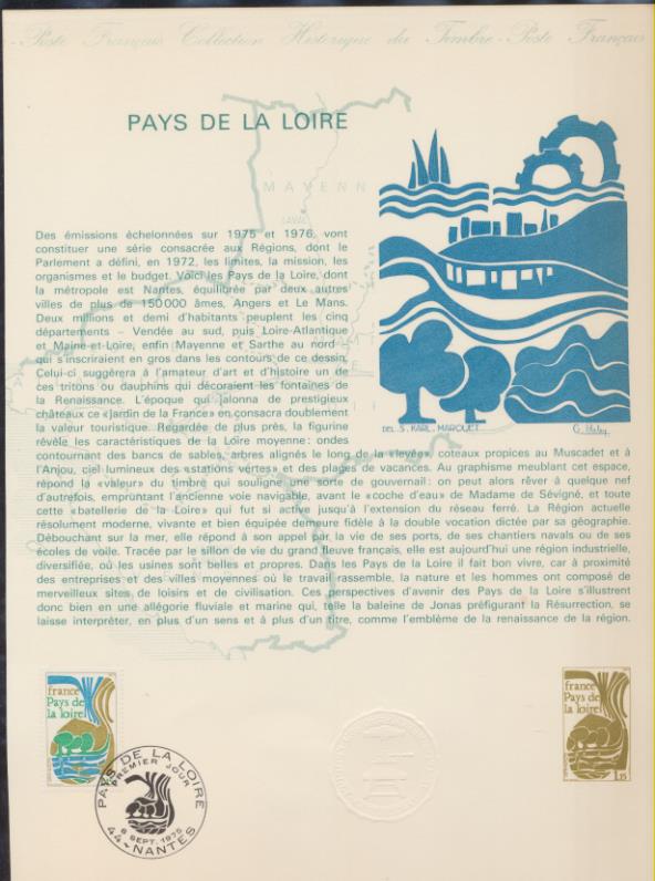 Colección Histórica del Sello Francés. 22 y 23 1975 Matasellos Primer día