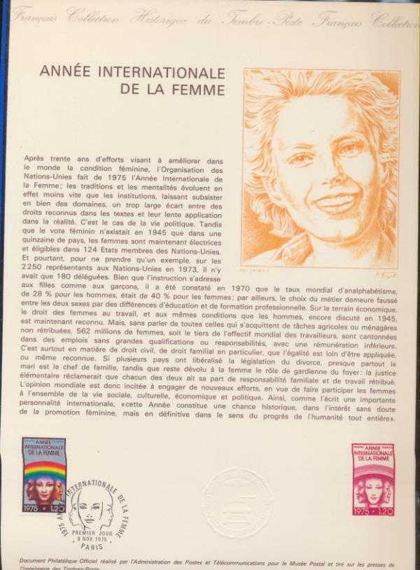 Colección Histórica del Sello Francés. 28 y 29 1975 Matasellos Primer día