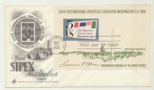 Estados Unidos 1966. Sixth International Philatelic Exhibition, Sobre Primer Día, First Day Cover Washington 23-May-1966
