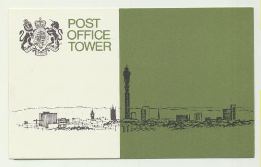 Gran Bretaña 1965. Post Office Tower. Yvert 415-16 **. En su carterilla