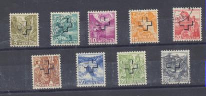 Suiza 1936. Yvert 150-58. Usados