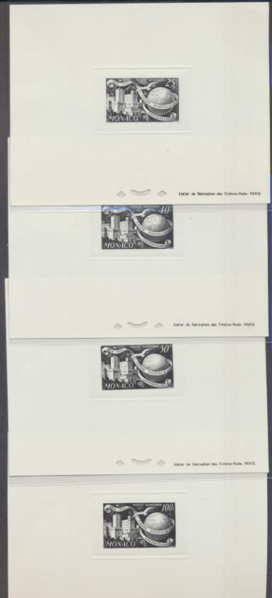 Mónaco 1949 Aéreos. Pruebas de Lujo Yvert 45-48 *