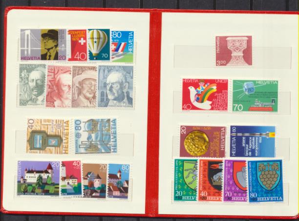 Suiza Cartera Oficial del Año 1979. Yvert 1076-99 ** (falta el sello 1091)