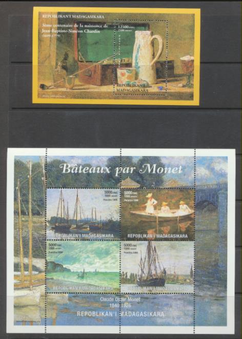 Madagascar 1999. Impresionismo, Chardin y Monet. 2 HB **