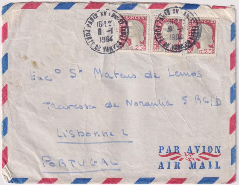 Carta de Paris a Lisboa del 16 Octubre de 1964