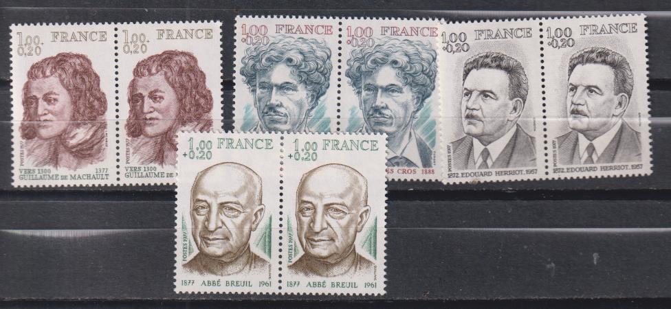 1977. Francia. Yvert 1953-56** Parejas