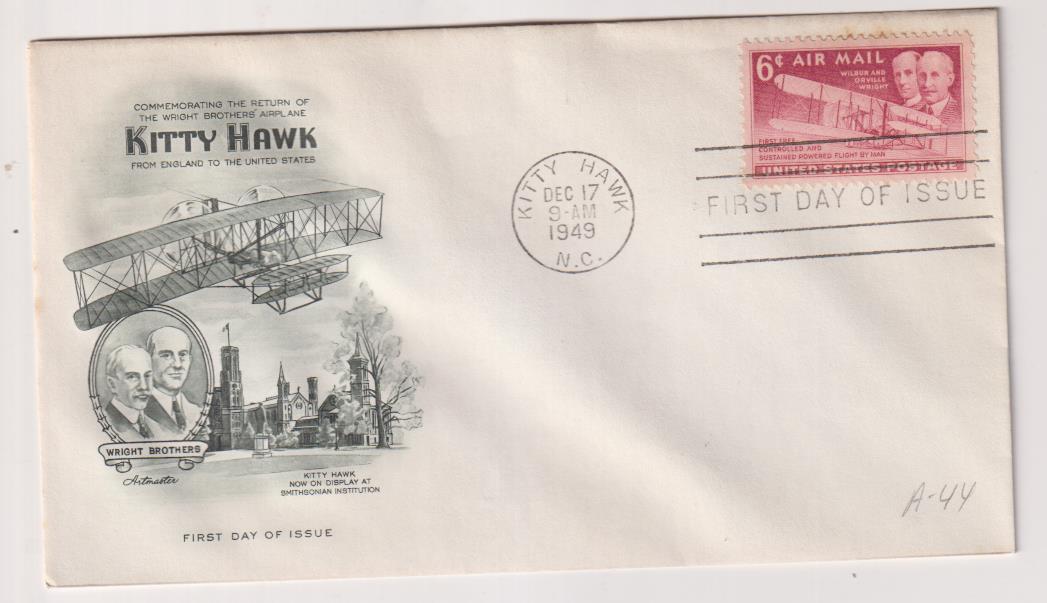 Estados Unidos. Kitty Hawk. Sobre Primer Día 1949