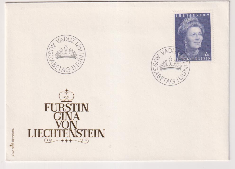 Liechtenstein. Sobre Primer Día, 11-6-1971