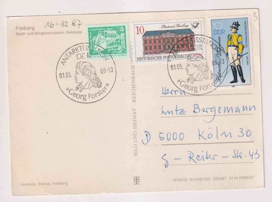 República Democrática Alemana. Tarjeta Postal Primer Día, 1-5-1988