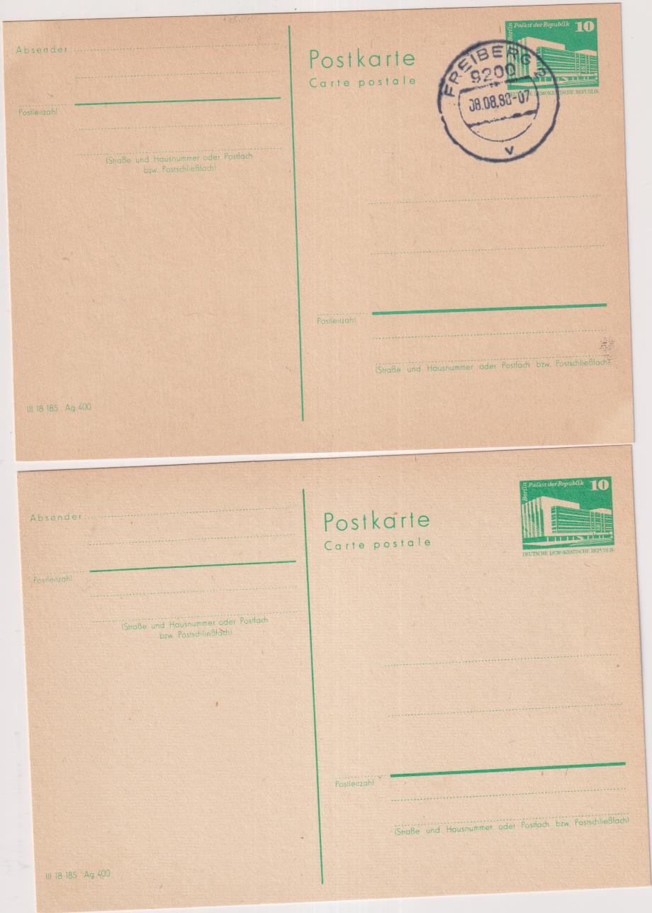 República Democrática Alemana. 2 Tarjetas Postales 1980