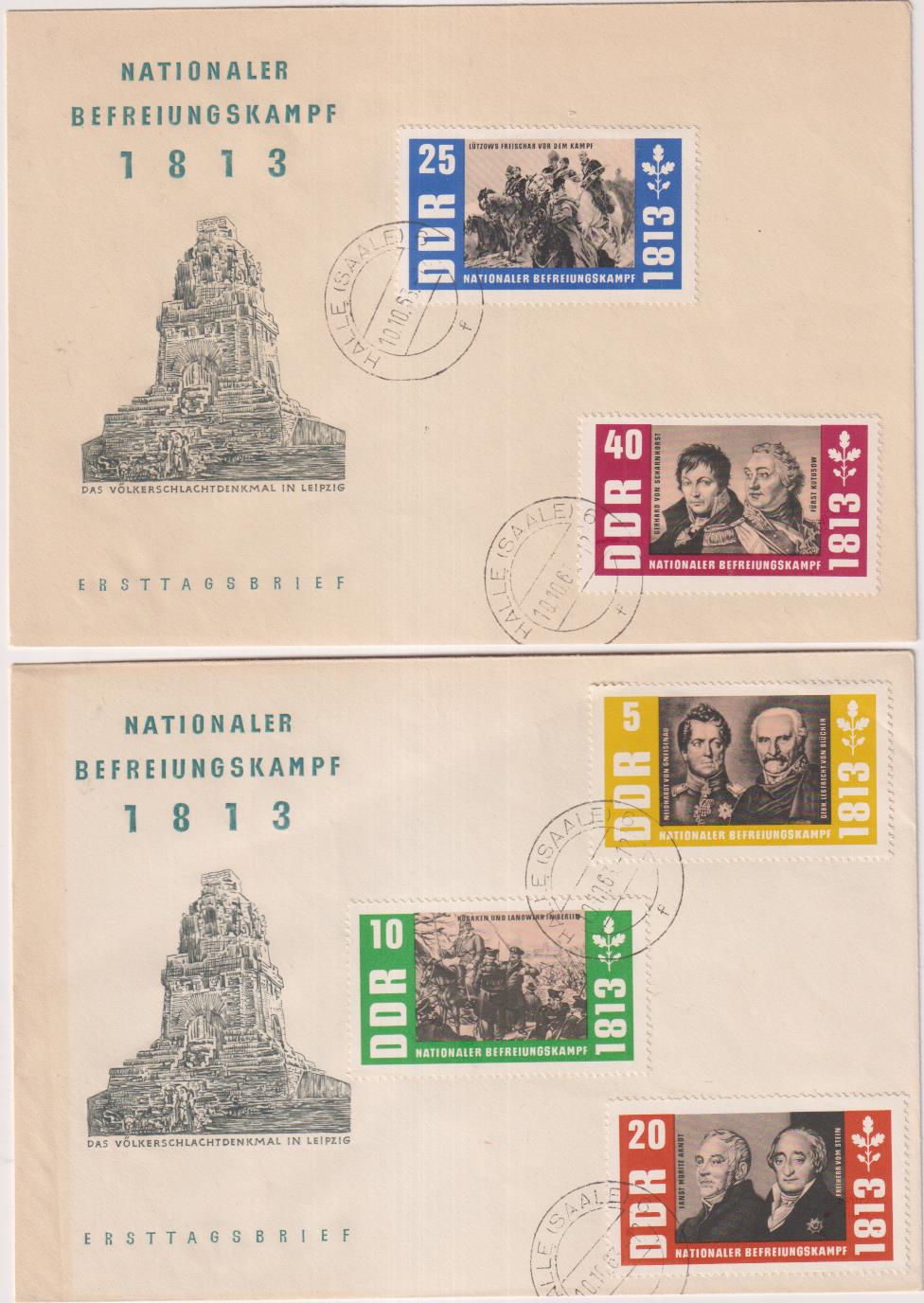 República Democrática Alemana. 2 Sobres Primer Día, 1963