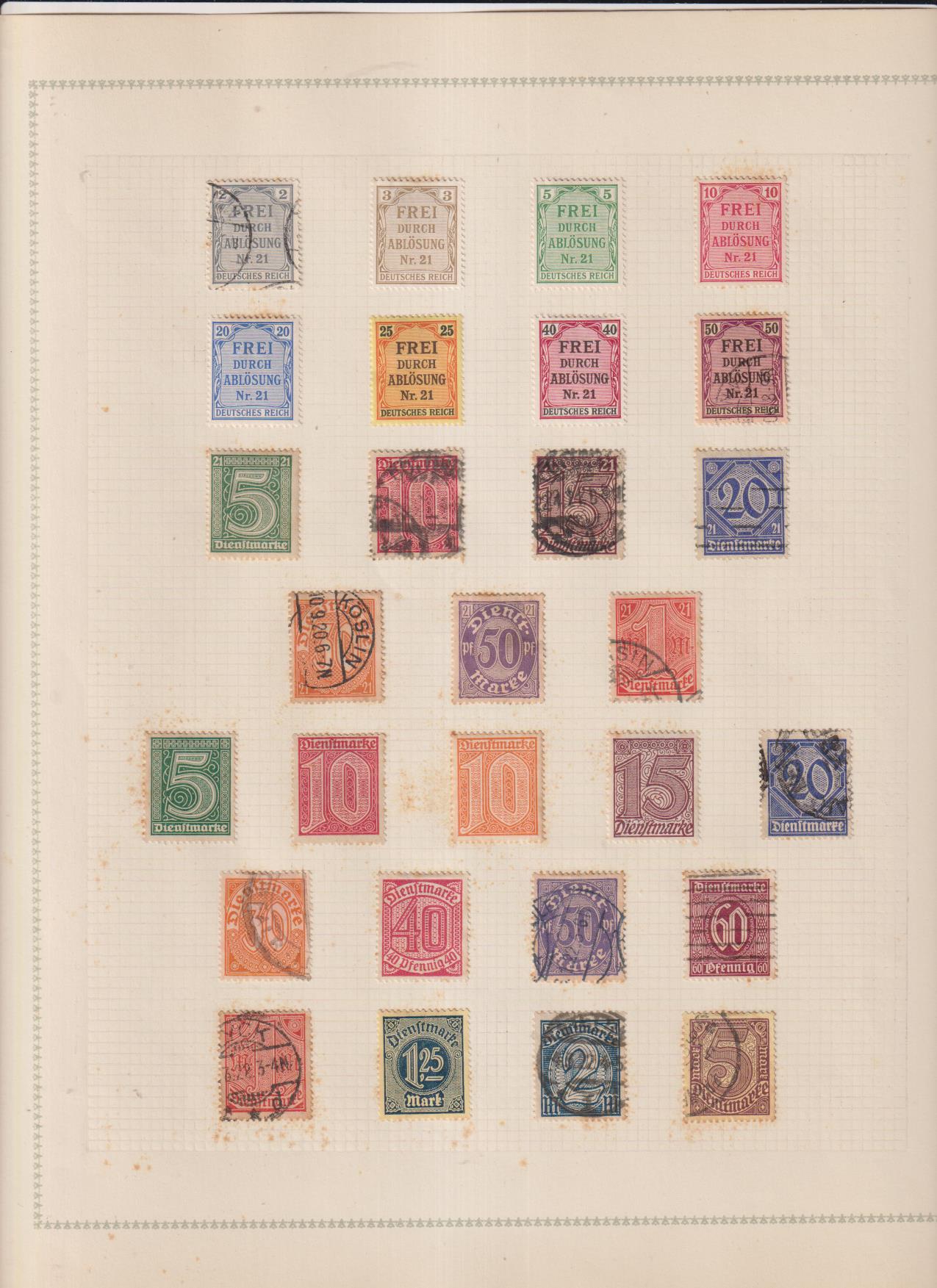 Alemania. Años 20. Lote de 28 sellos., la mayoría nuevo con goma. con charnelas