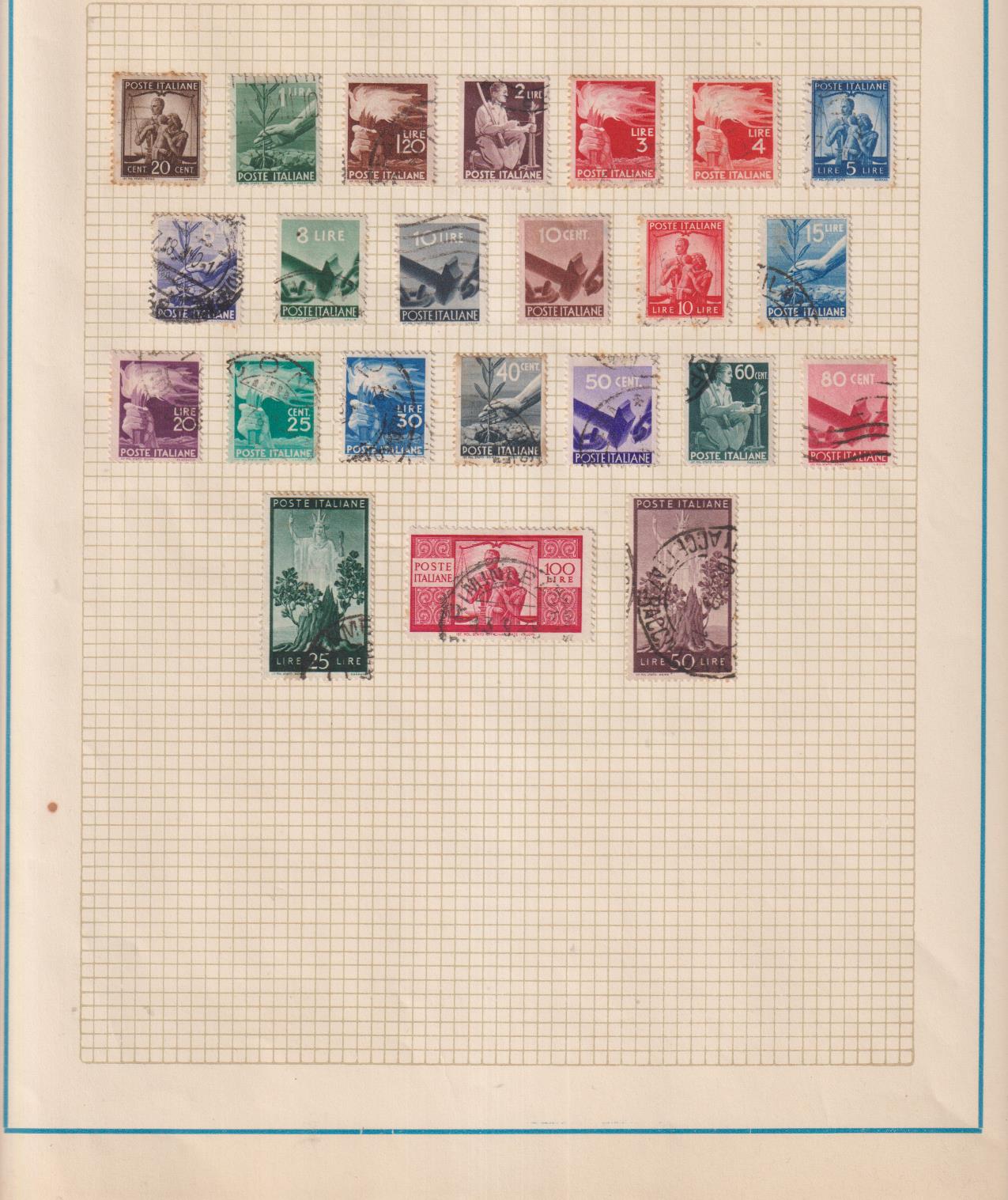 Italia. Lote de 23 sellos usados. con charnela