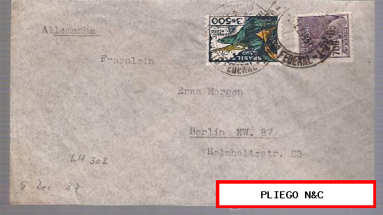 Carta de Rio de Janeiro a Berlín. De 9 de Diciembre de 1937. BONITA