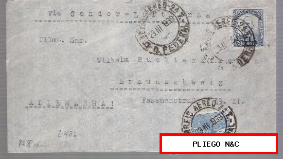 Carta de Río de Janeiro a Braunscheig. De 23 de Marzo de 1939. BONITA