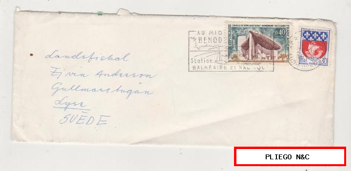 carta de sud finisterre (Francia) a lyse (Suecia) del 28 de junio 1966
