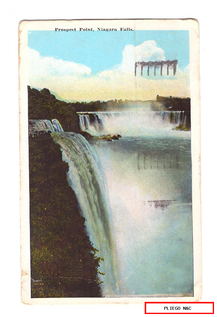 prospect point. Niagara falls. Franqueado y fechado en Rochester en 1923 a Sevilla