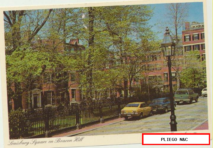 postal. Louisburg square on beacon Hill-Boston, Massachusetts