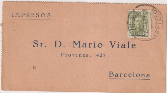 Carta de Avilés (Oviedo) a Barcelona del 2 Nov. 1929