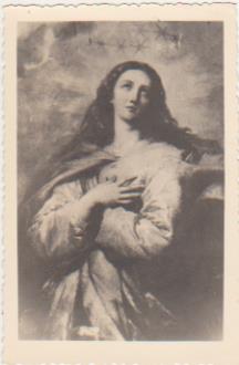 Fotografía (11,5x7,5) Virgen maría. Fechada al dorso 1955