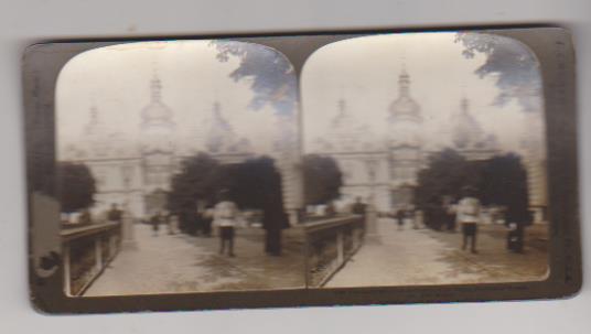 Fotografía estereoscópica (9x17) albúmina. Catedral de la Ascensión de la virgen en el Monasterio Pecherskol. Kiev 1902