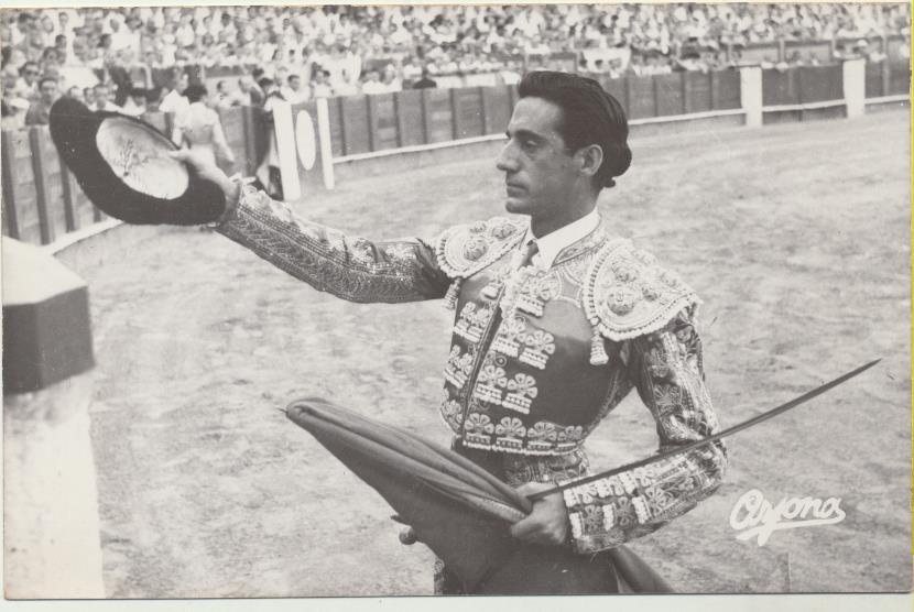 Miguel Báez (Litri) Fotografía (9x14) Foto Arjona en anverso y sello en dorso