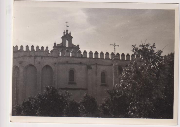 Fotografía (9x12) Monasterio de San Isidoro del Campo. Santiponce. Fundador Alonso Pérez de Guzmán 1301. Fotógrafo Agudelo, años 60-70