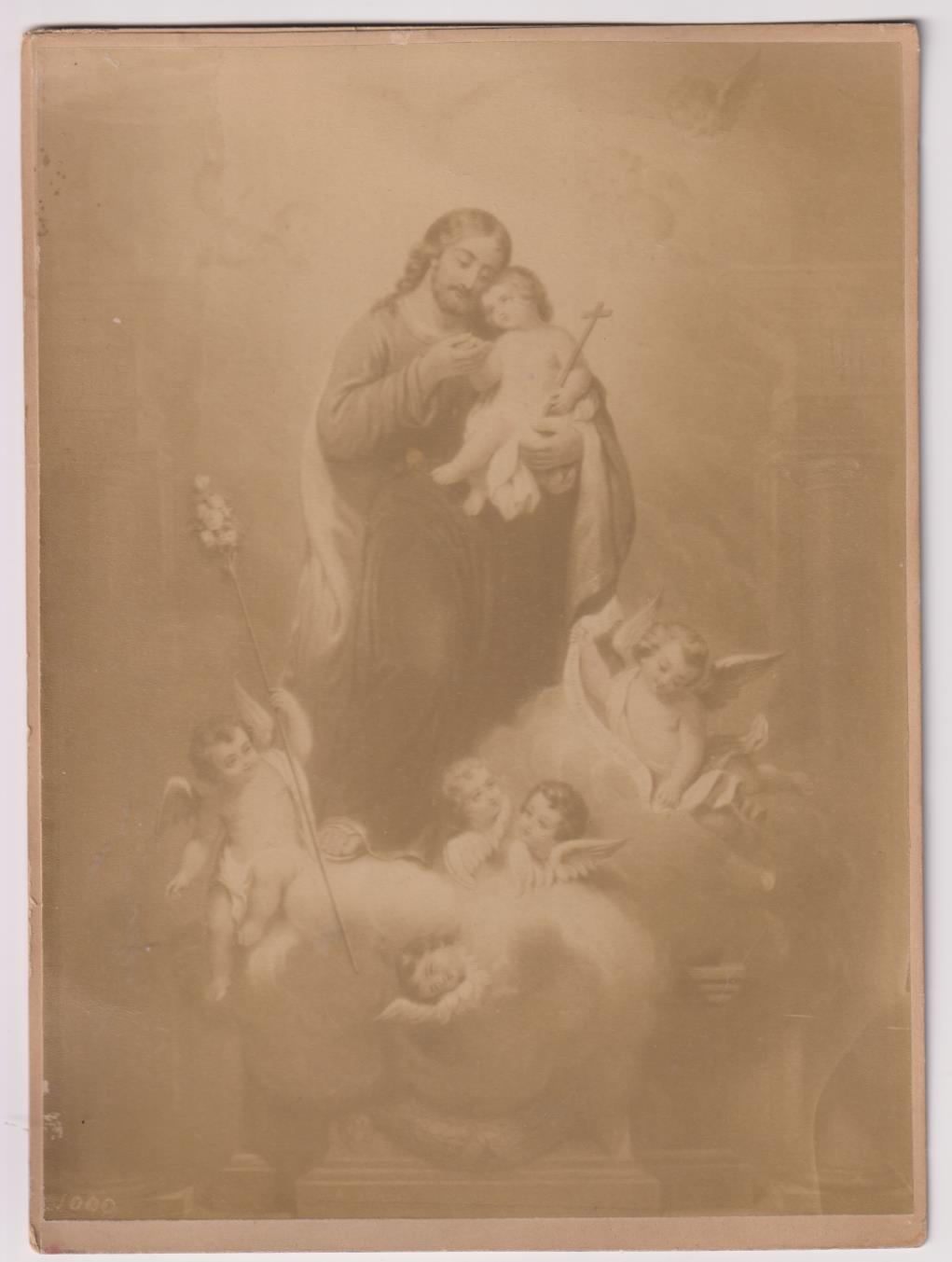 San José y el Niño Jesús. Albúmina pegada a cartón (23,5x17) Siglo XIX