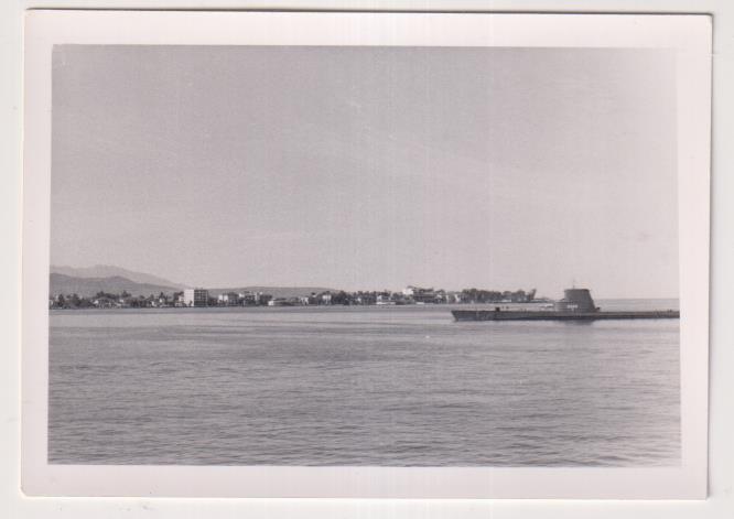 Fotografía (10,5x7,5 cm.) Iskenderun (Turquía) 1964. Submarino en primer plano