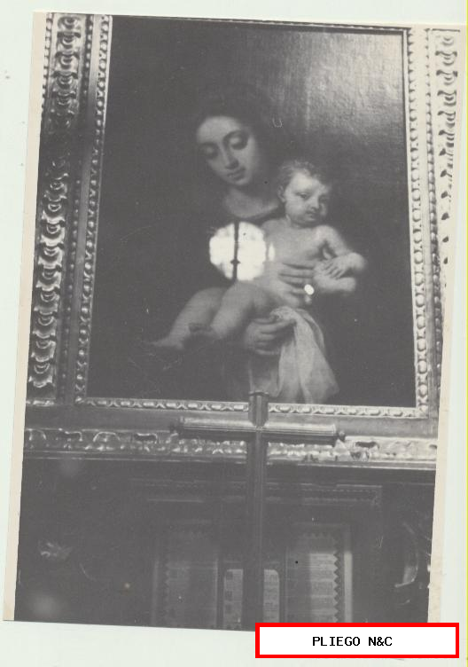 fotografía (9x12) cuadro de la virgen de belén de alonso cano. Capilla Ntra. Sra. De belén. Años 60. foto
