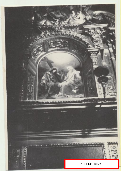 fotografía (9x12) retablo de jerónimo franco (1692) capilla de Ntra. Sra. De belén. Años 60. Fotógrafo Agudelo