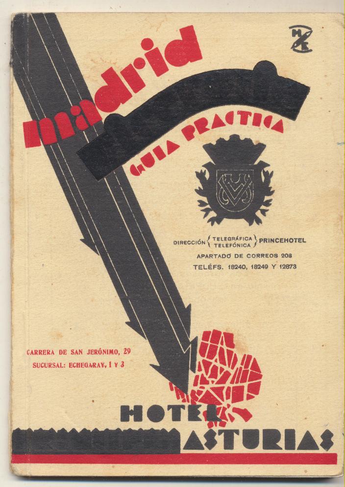 Madrid Guía Práctica. Publicidad del Hotel Asturias. Año 1931