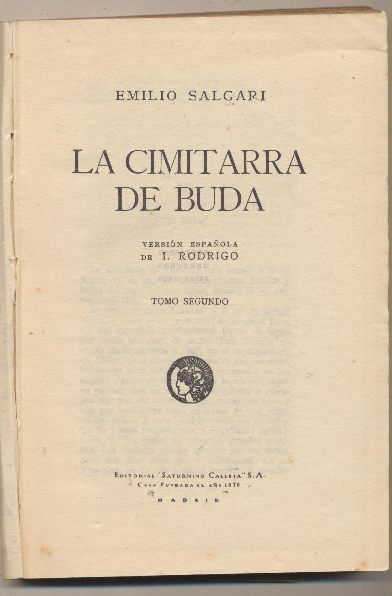 Emilio Salgari. La cimitarra de Buda. Tomo II. Saturnino Calleja