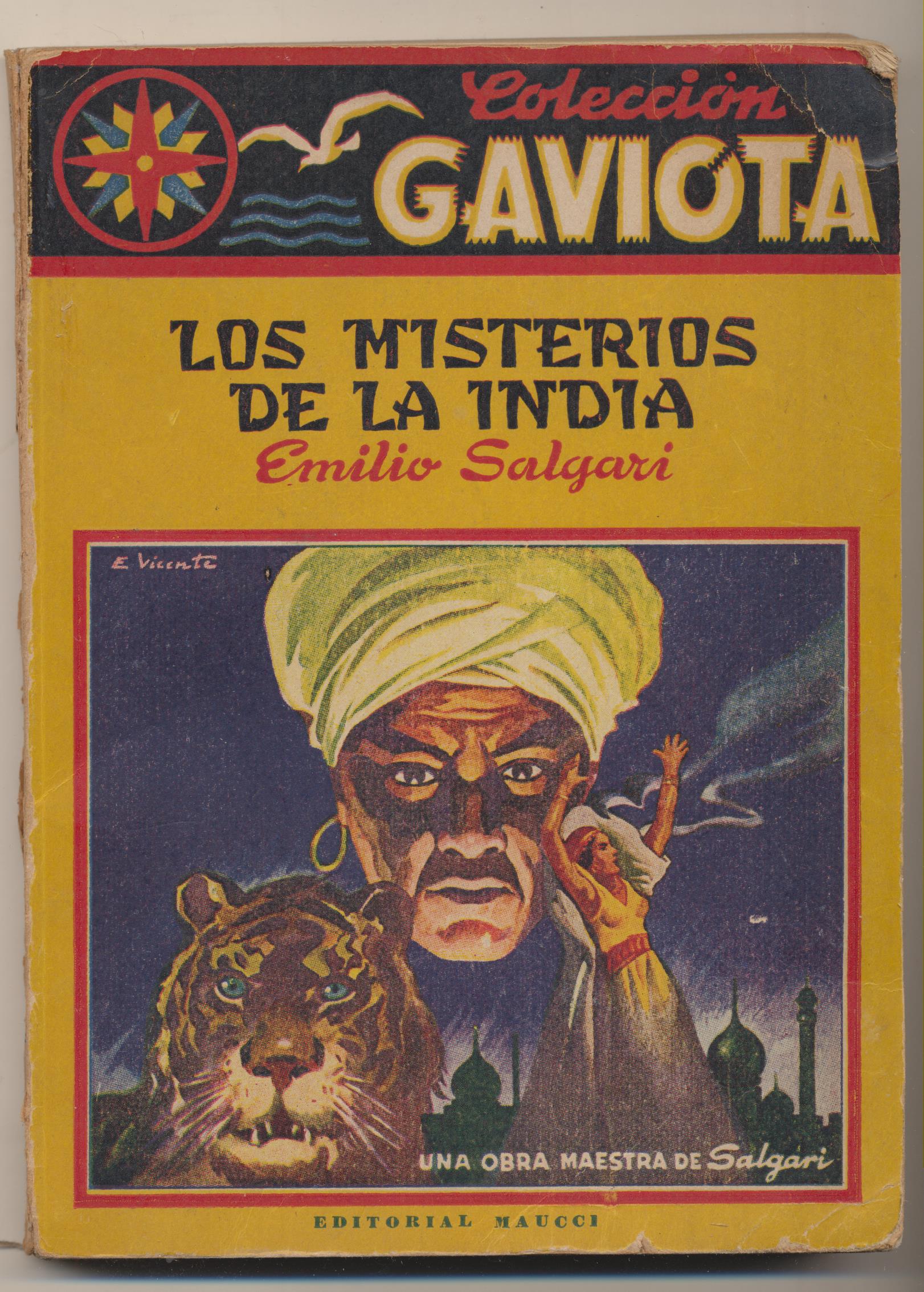Colección Gaviota. Los Misterios de la India por Emilio Salgari. Editorial Maucci