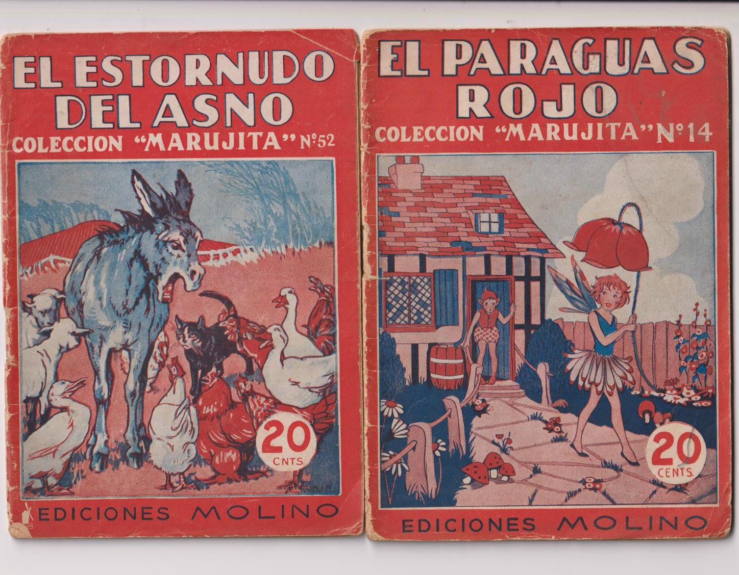 Marujita nº 14 y 52. El paraguas rojo y El estornudo del asno. Molino 1934 y 1935