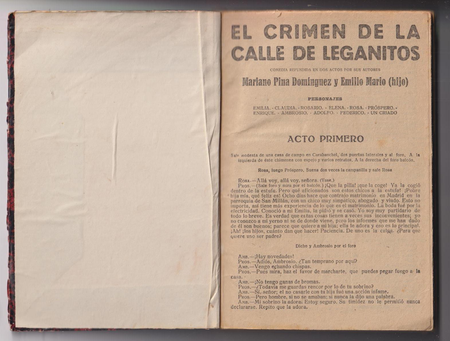 Tomo Encuadernado con obras de Emilio Mario: El crimen de la calle de Leganitos…