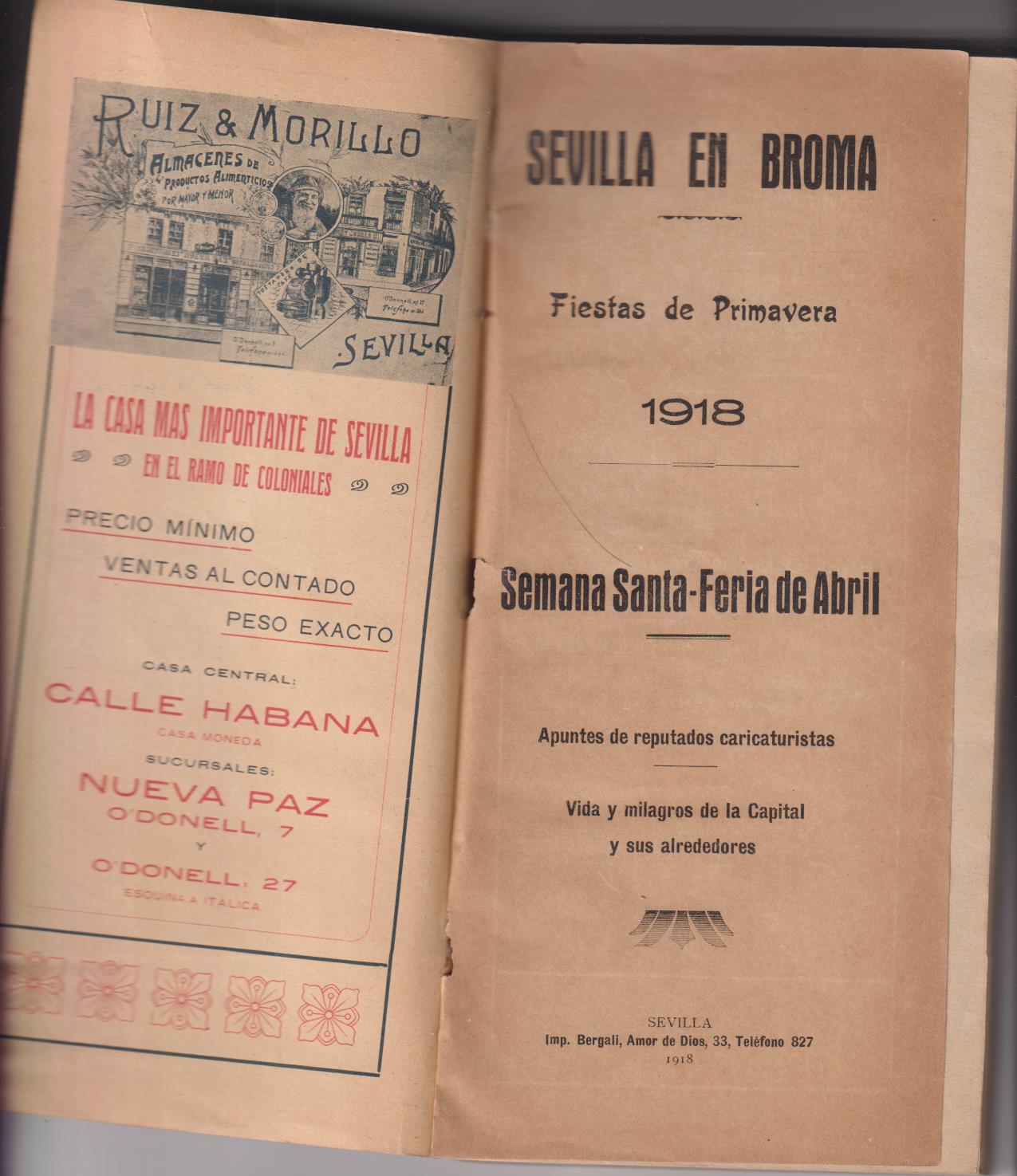 Sevilla en Broma. Fiestas de Primavera 1918. Semana Santa-Feria de Abril