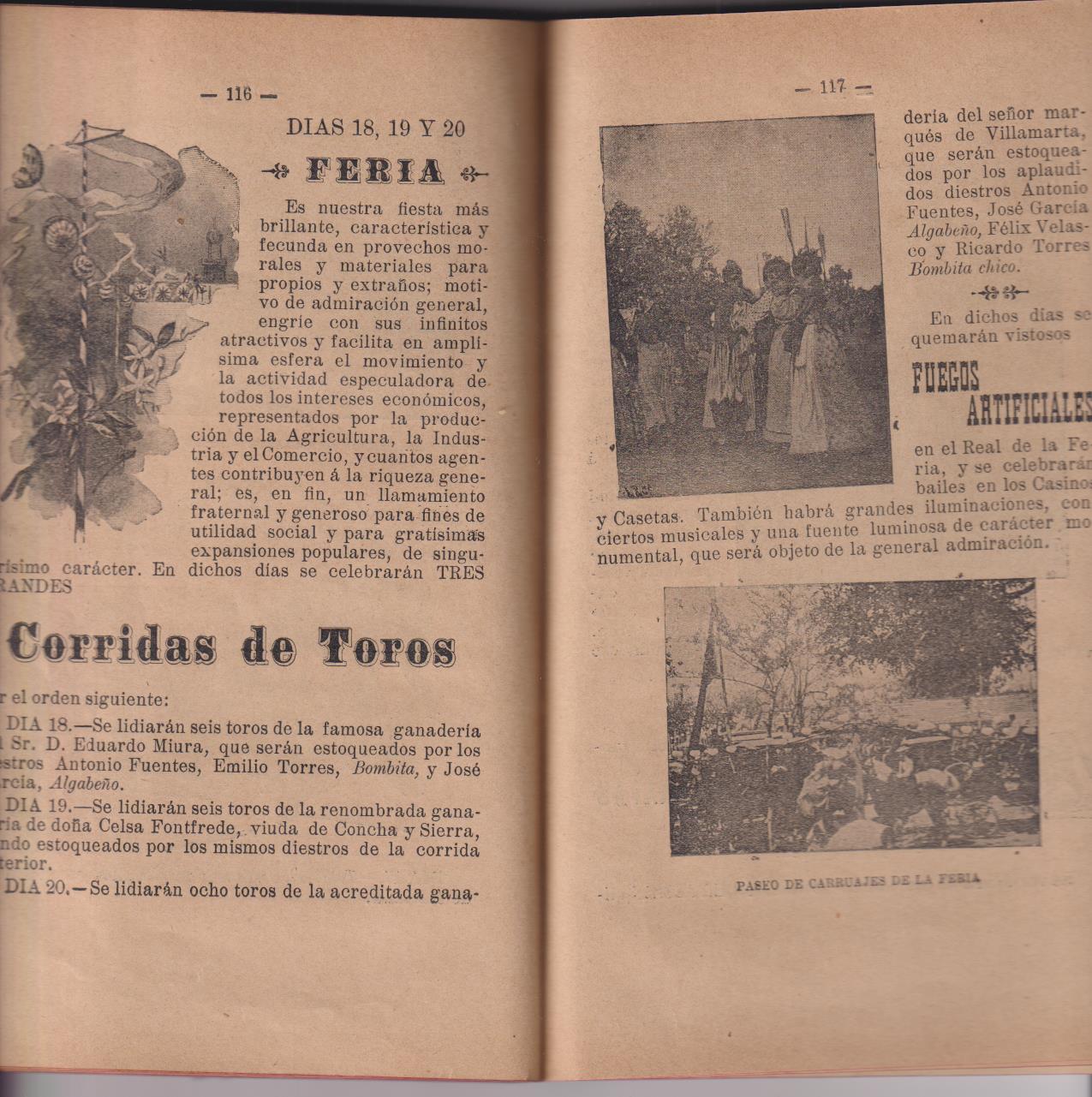 Las Fiestas de Sevilla. Primavera de 1900. Recuerdo de J. Ortiz y Cía. La Villa de Madrid. MUY RARO