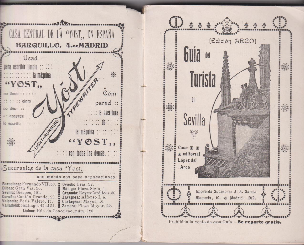 Guía de Turista en Sevilla 1912. Patrocinada por la Unión Comercial. RARO