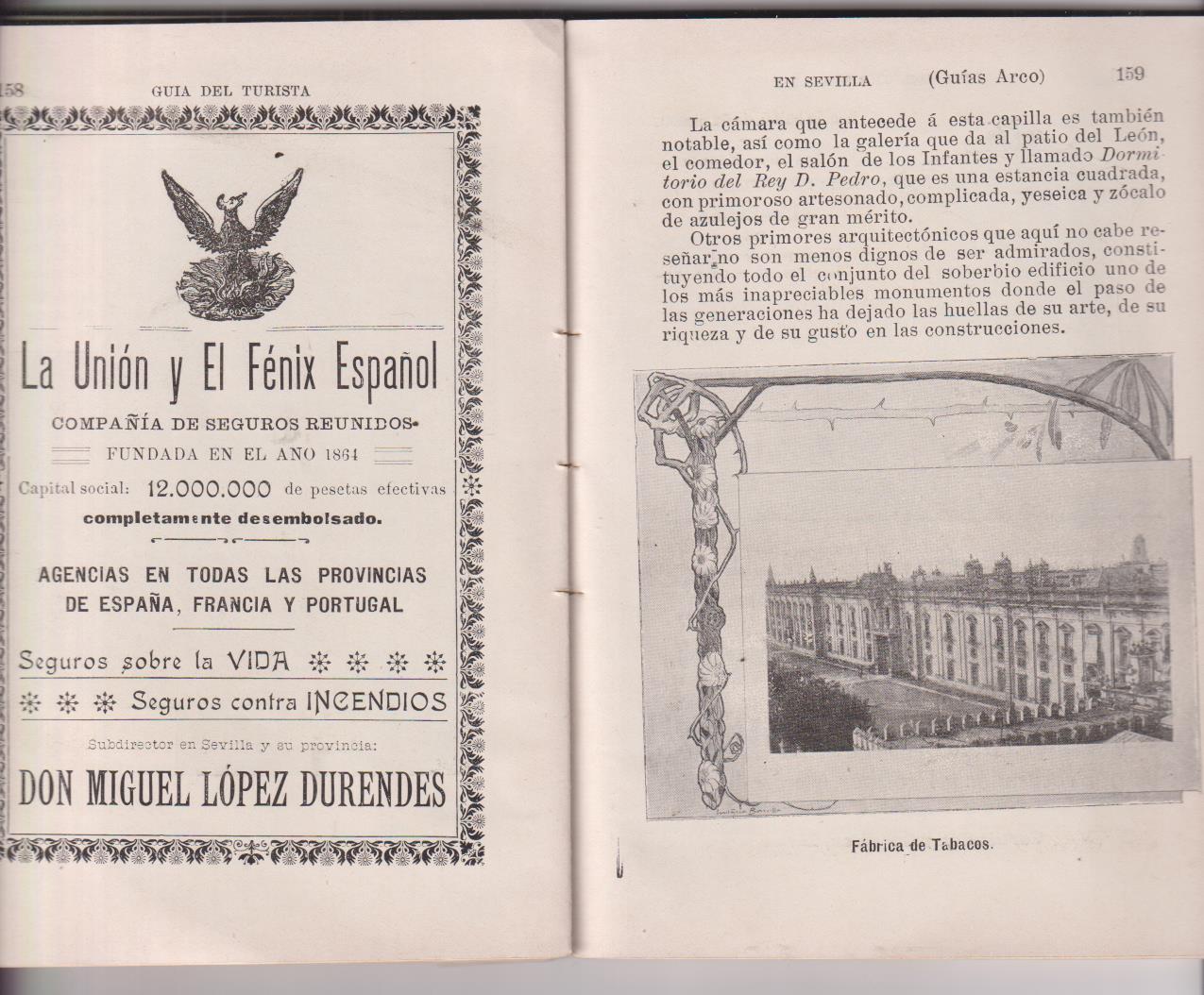 Guía de Turista en Sevilla 1912. Patrocinada por la Unión Comercial. RARO