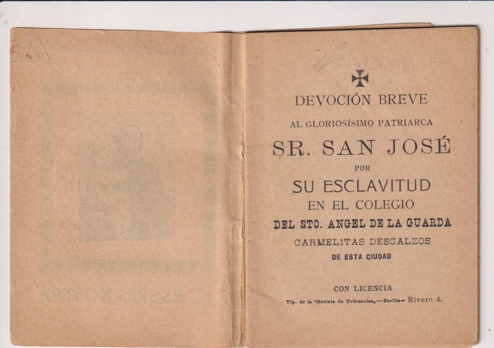 Tu es Spes Nostra. Devoción Breve al Patriarca Sr. San José. Sevilla. Escrito, 1906