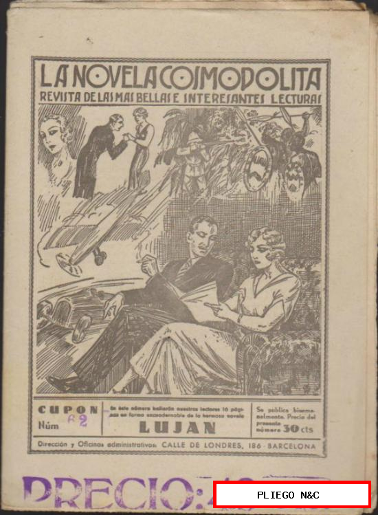 La Novela Cosmopolita nº 62. Hispano Americana 1935. Con página de historieta