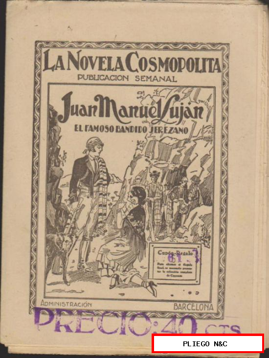 La Novela Cosmopolita nº 61. Juan Manuel Luján El famoso Bandolero Jerezano