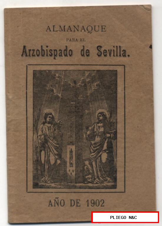 Almanaque para El Arzobispado de Sevilla. Año de 1902. (15,5x10. 5) 50 páginas
