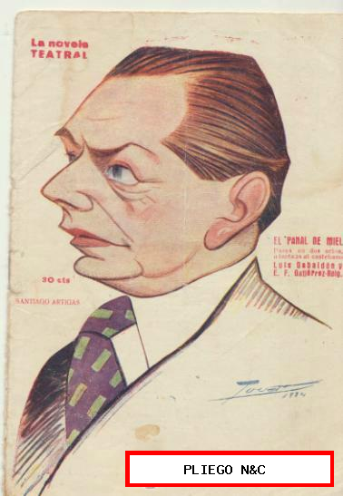 La Novela Teatral nº 390. El Panal de miel por Gabaldón y Gutiérrez-Roig. Año 1924
