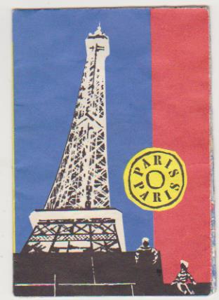 Paris. Cuatro planos plegados de Paris y líneas del metro. Año 1957