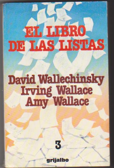 El Libro de las listas. 1ª Edición Grijalbo 1984. SIN USAR