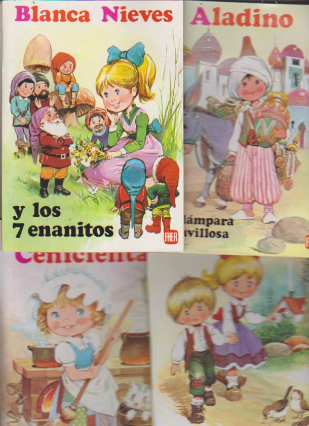 Cuentos desplegables Fher. : Blanca Nieves, Aladino, La Cenicienta y Hansel y Gretel. SIN USAR