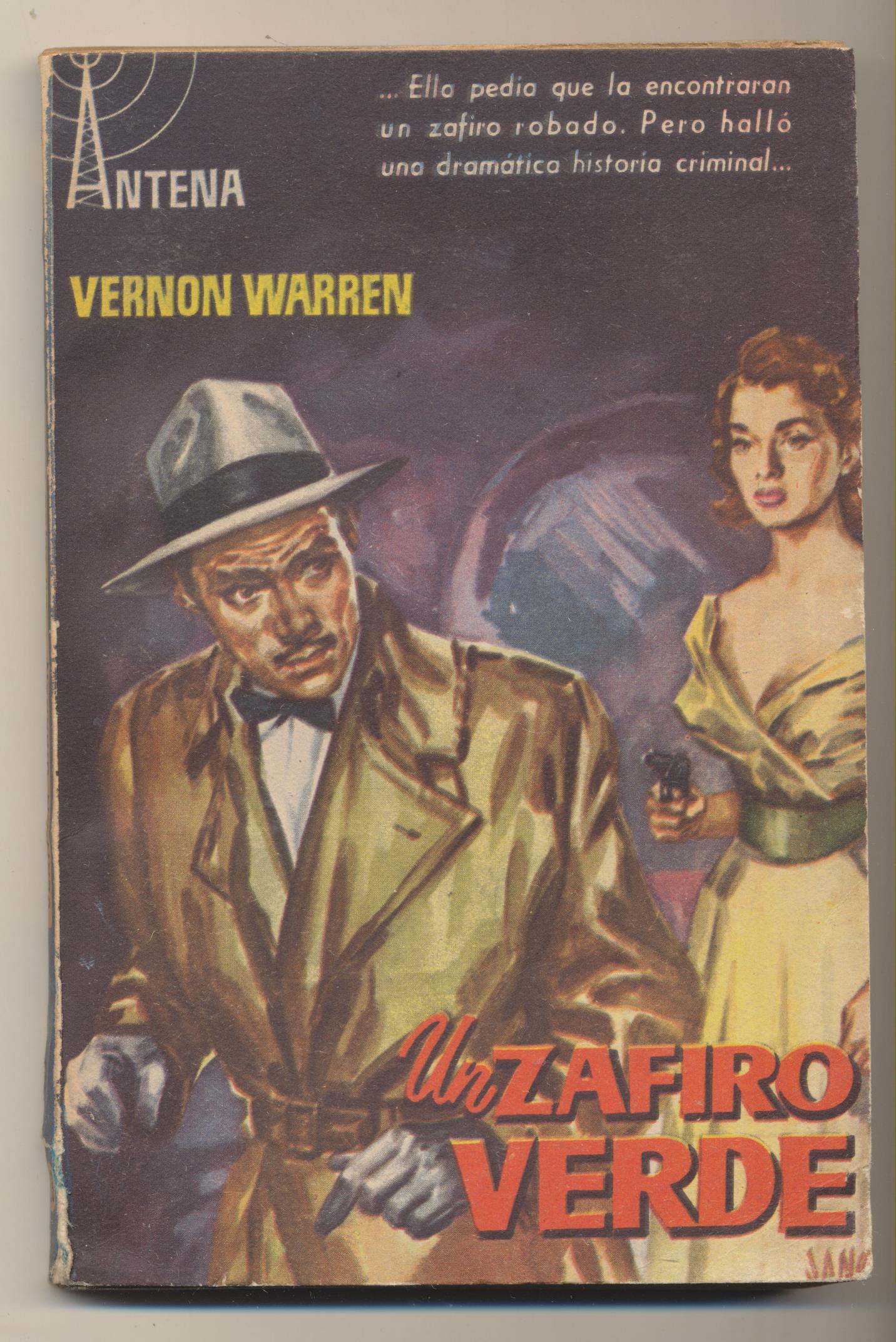 Colección Antena nº 23. Un zafiro verde por Vernon Guarren. 1ª Edición Cid 1958