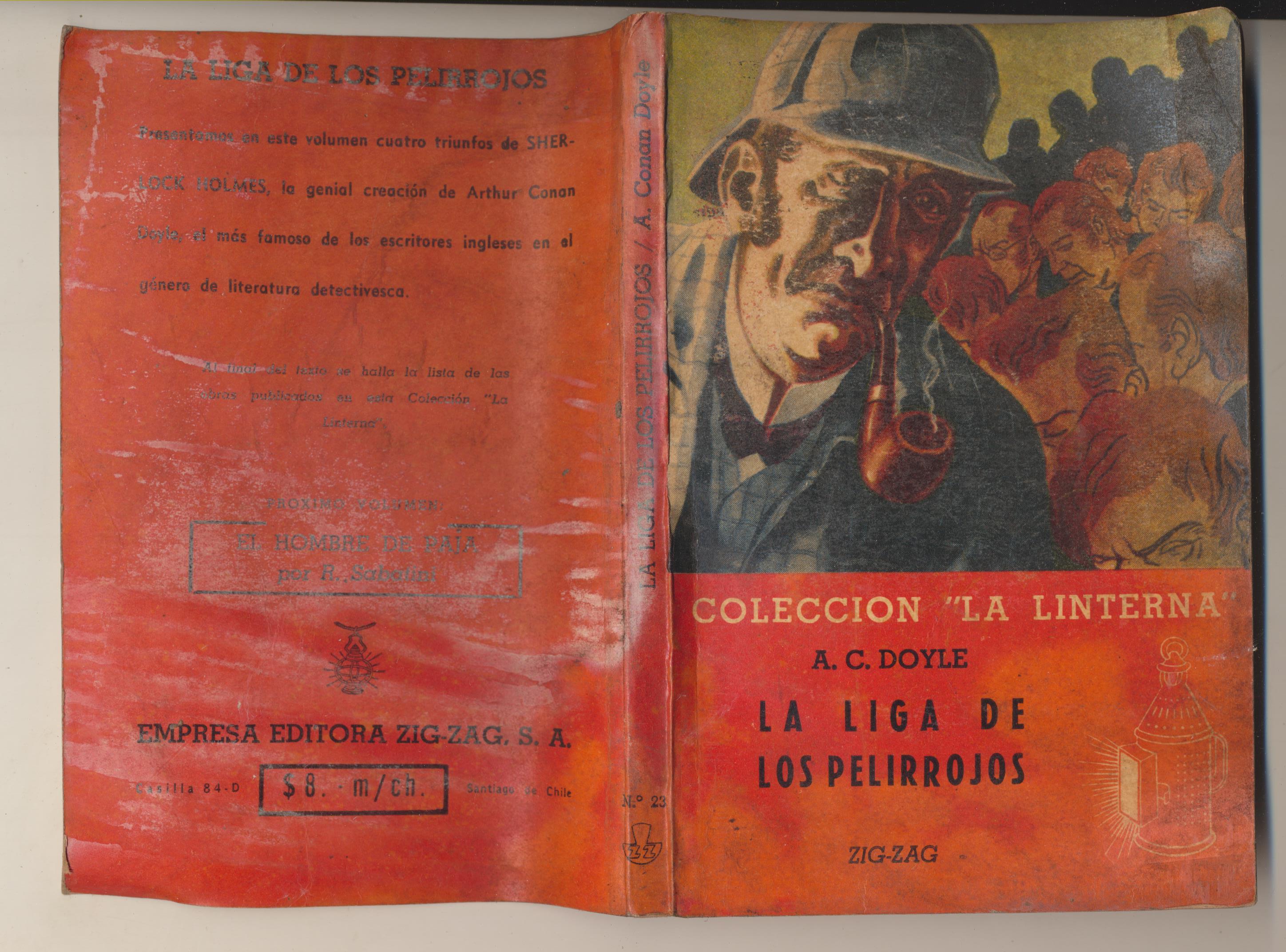 La Linterna nº 23. A. C. Doyle. La liga de los pelirrojos. Zig-Zag, Chile 1945